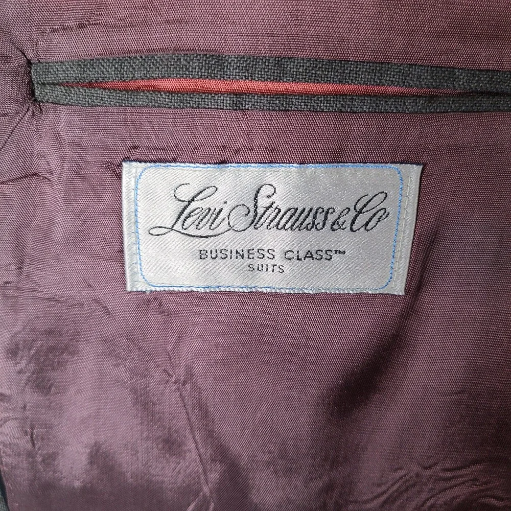 Vintage Levi Strauss Jacket Mens 42L‎ Gray Business Class Blazer Sport Coat USA
